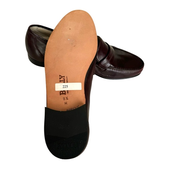 🆕 Bally Men’s Loafers Burgundy Italian Leather - Picture 6 of 11